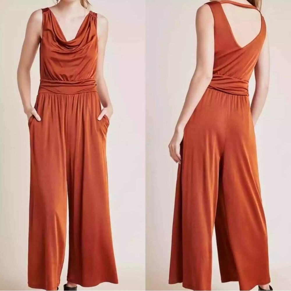 Anthropologie Maeve Rust Jumpsuit size medium like new